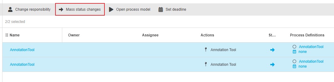 mass change status function