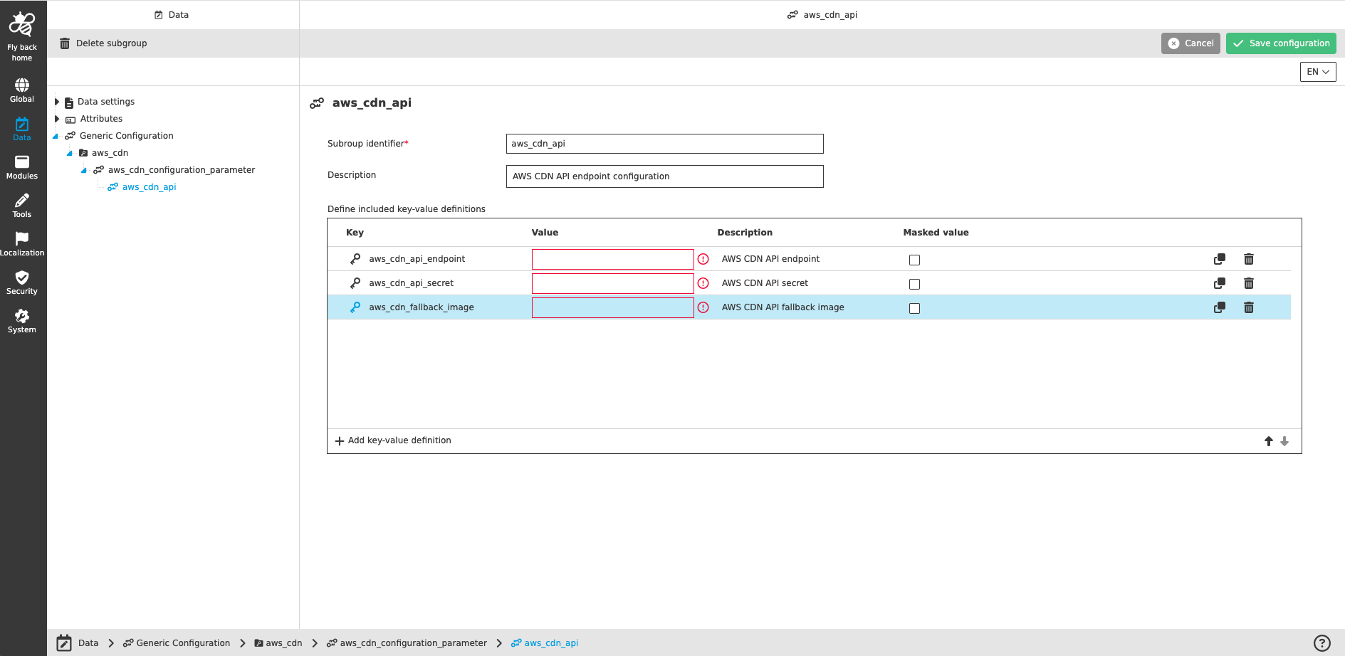 cdn generic configuration