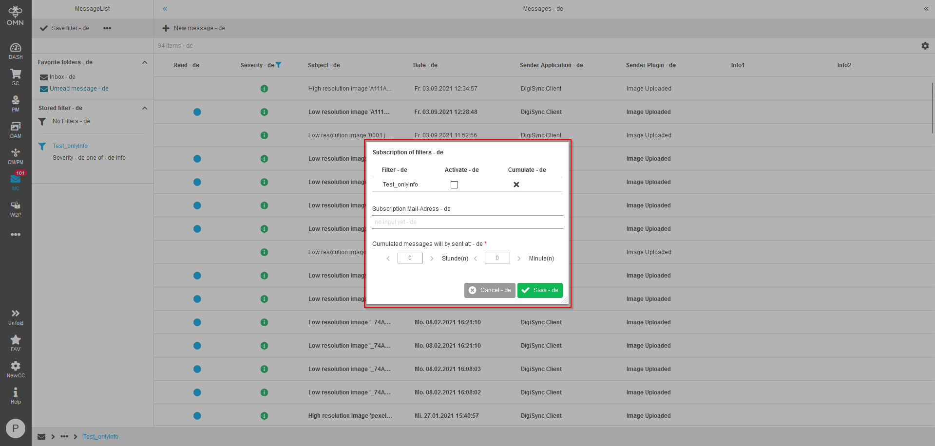OMN EndUser MessageClient AB5