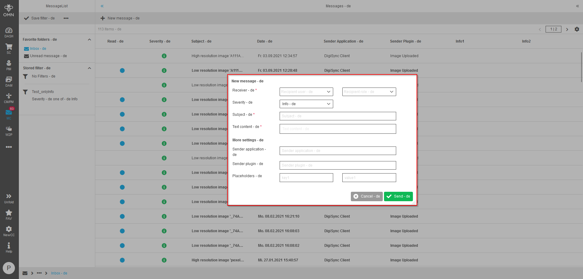 OMN EndUser MessageClient AB8