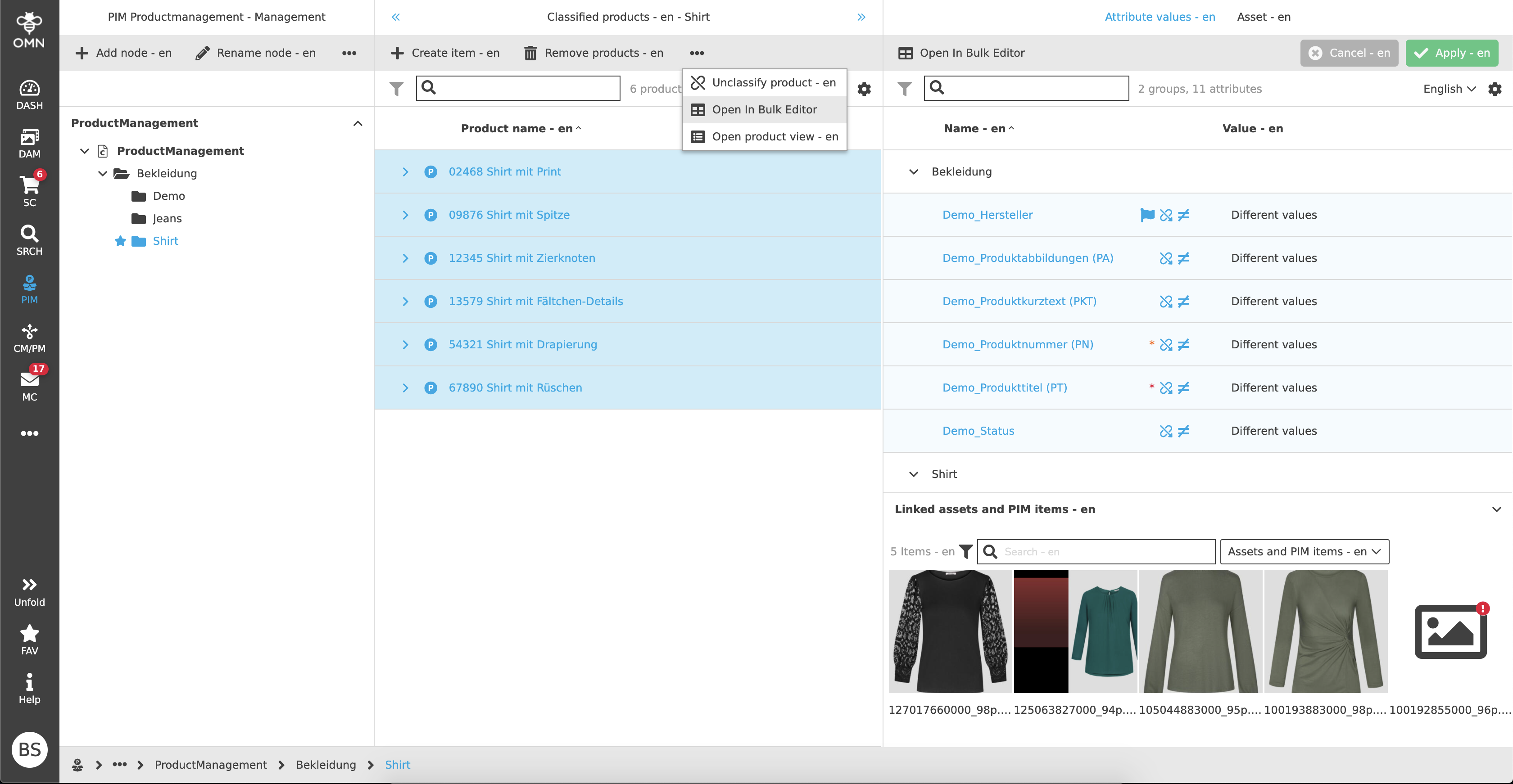Management View open Bulk