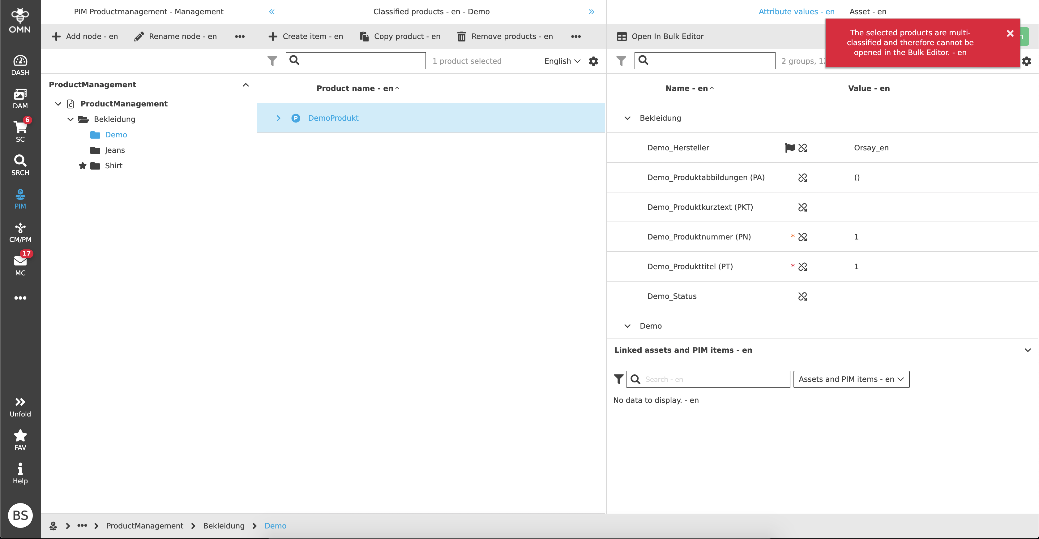 error message open Bulk