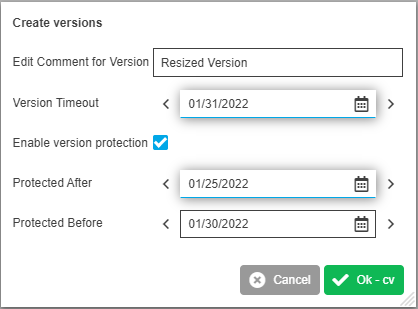 versioning modalVersion