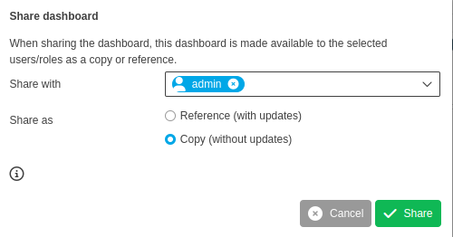 Select share with and share as values