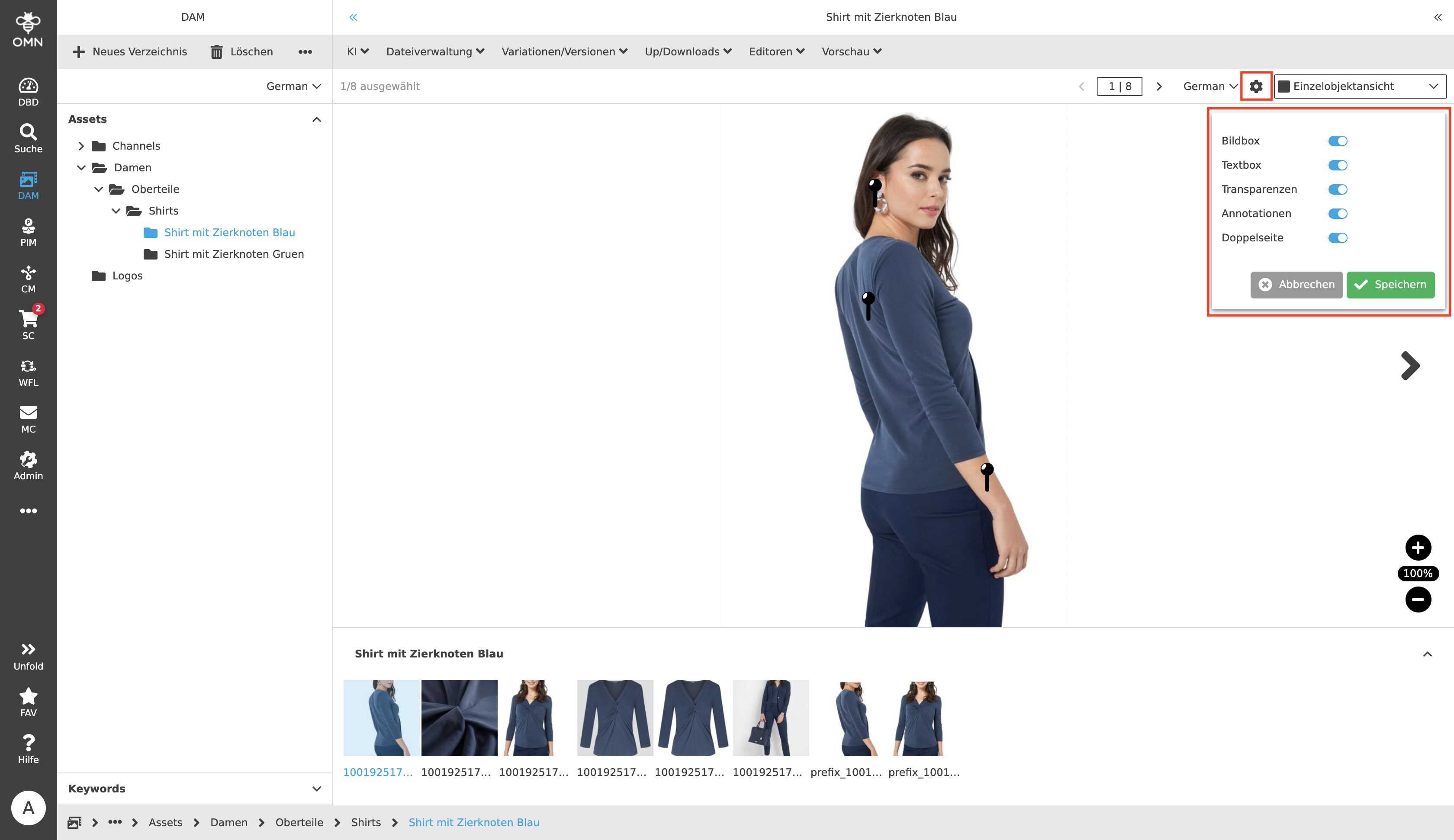 DAM SingleObject Settings 01b