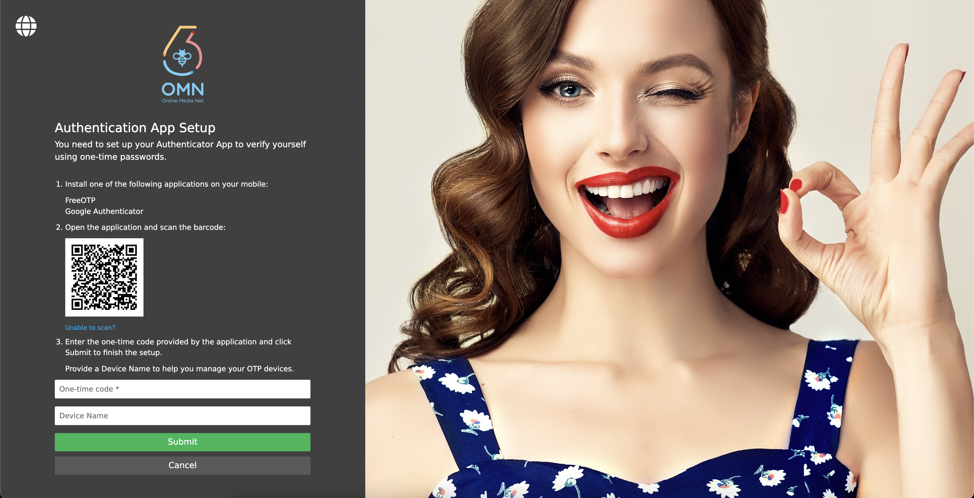 user settings auth setup