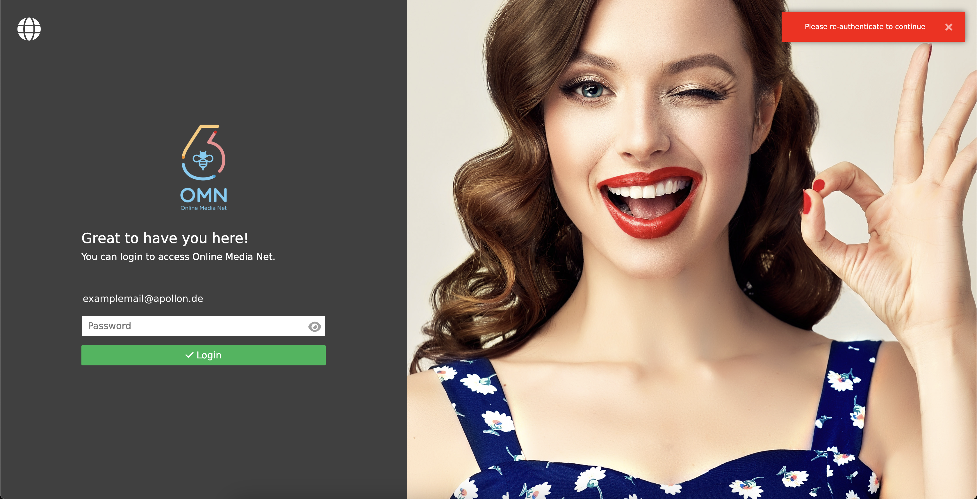 user settings re auth
