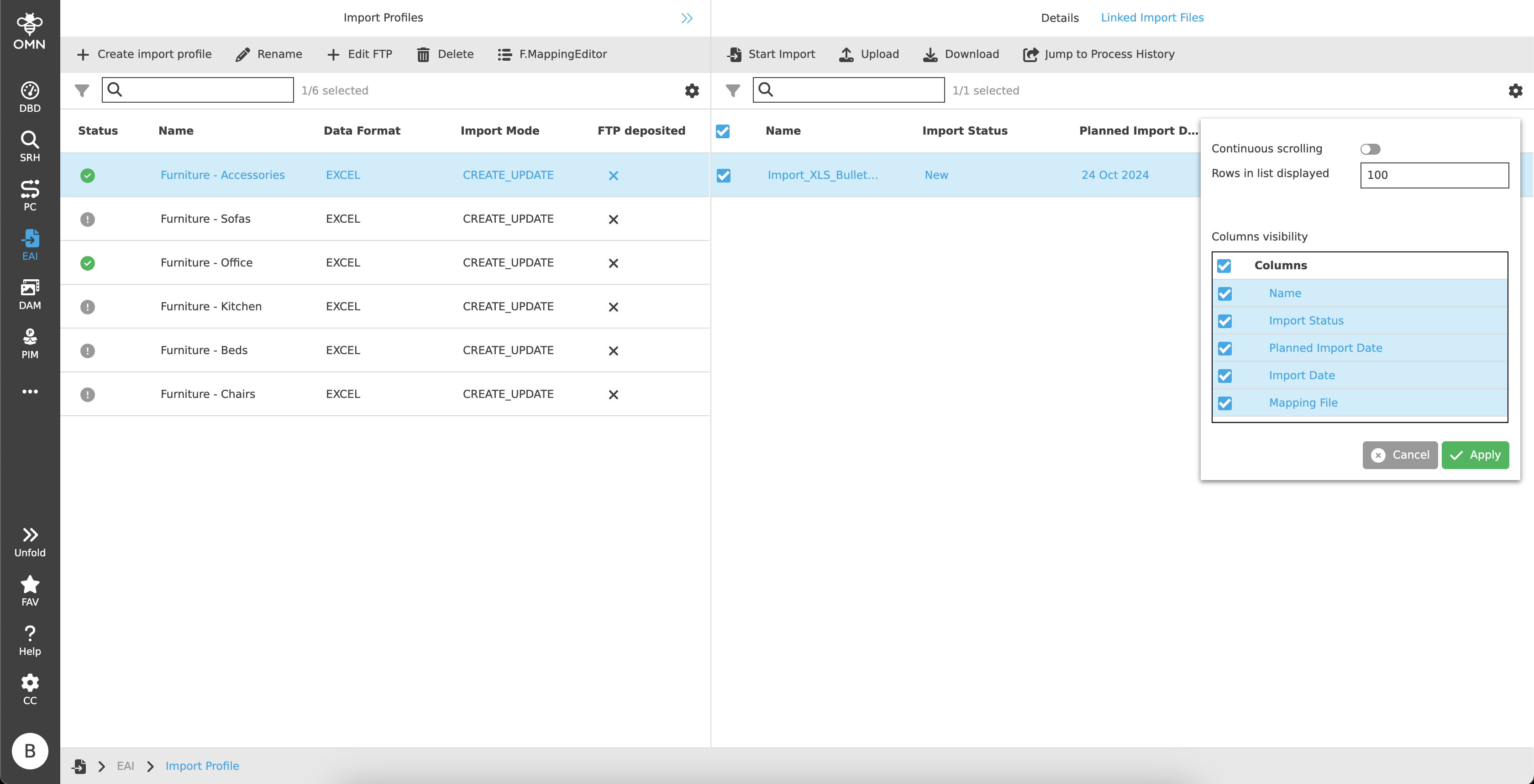 linked files status settings