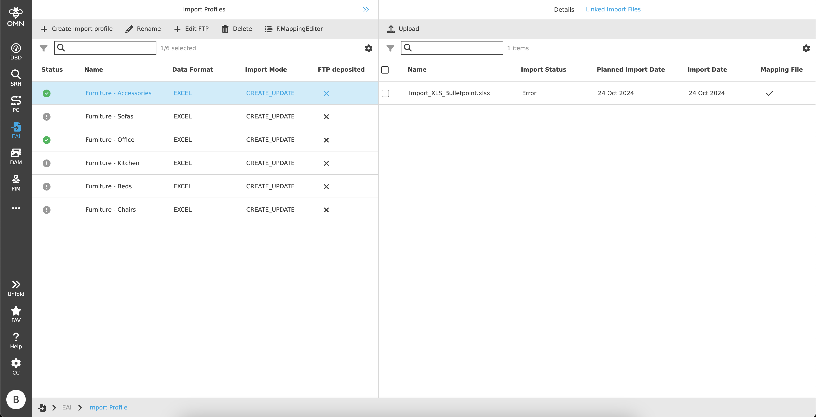 right view import files