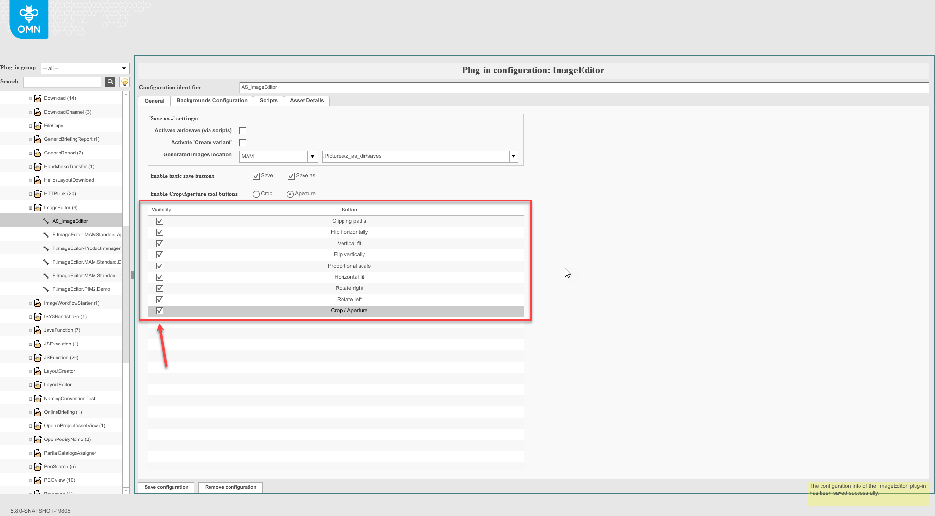 Floating toolbar configuration