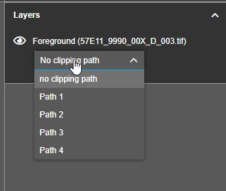 Image editor clipping path dropdown in the floating toolbar dropdown
