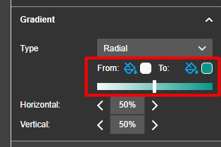 Image editor gradient color pickers