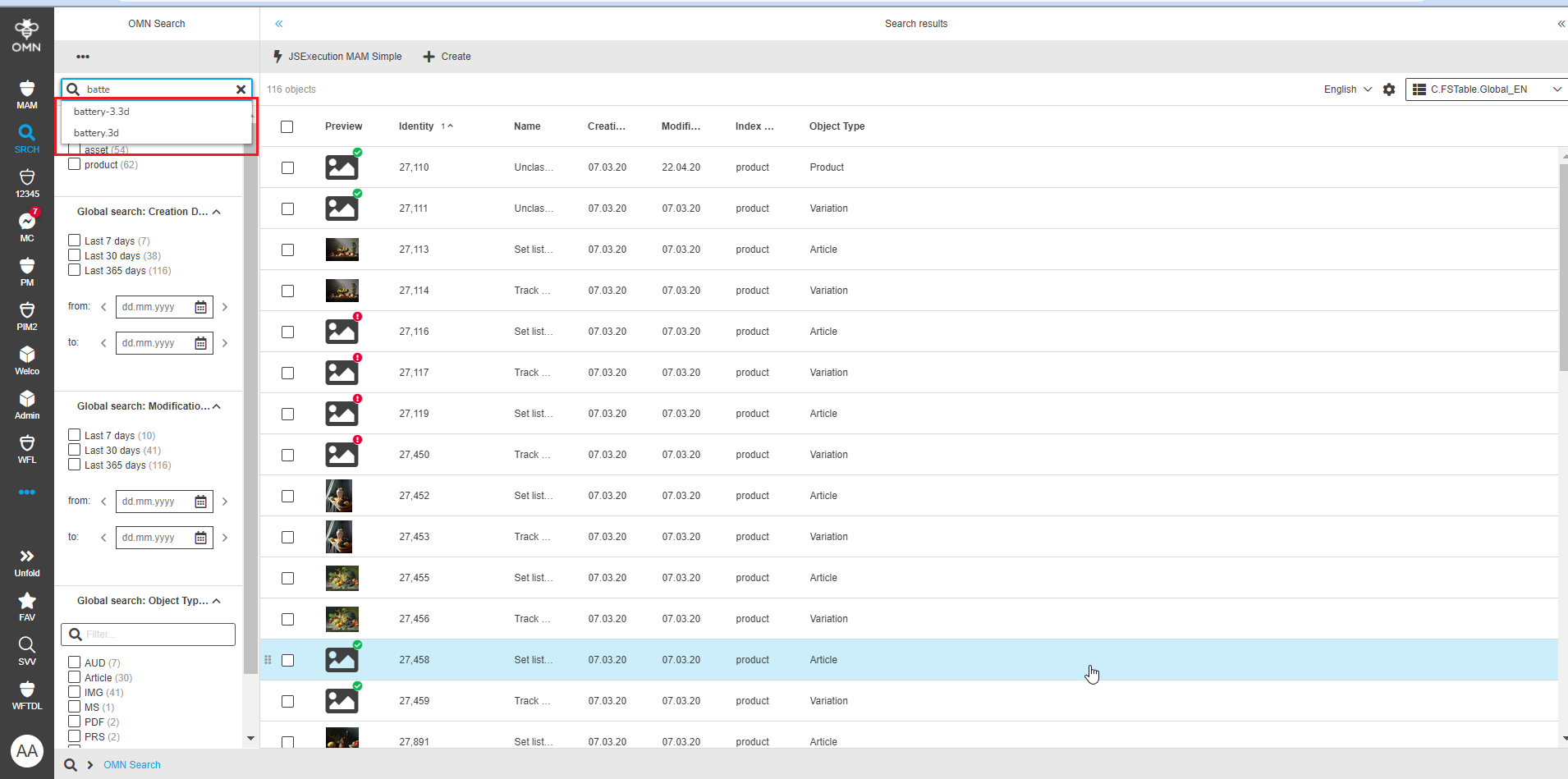Search results page - Typeahead