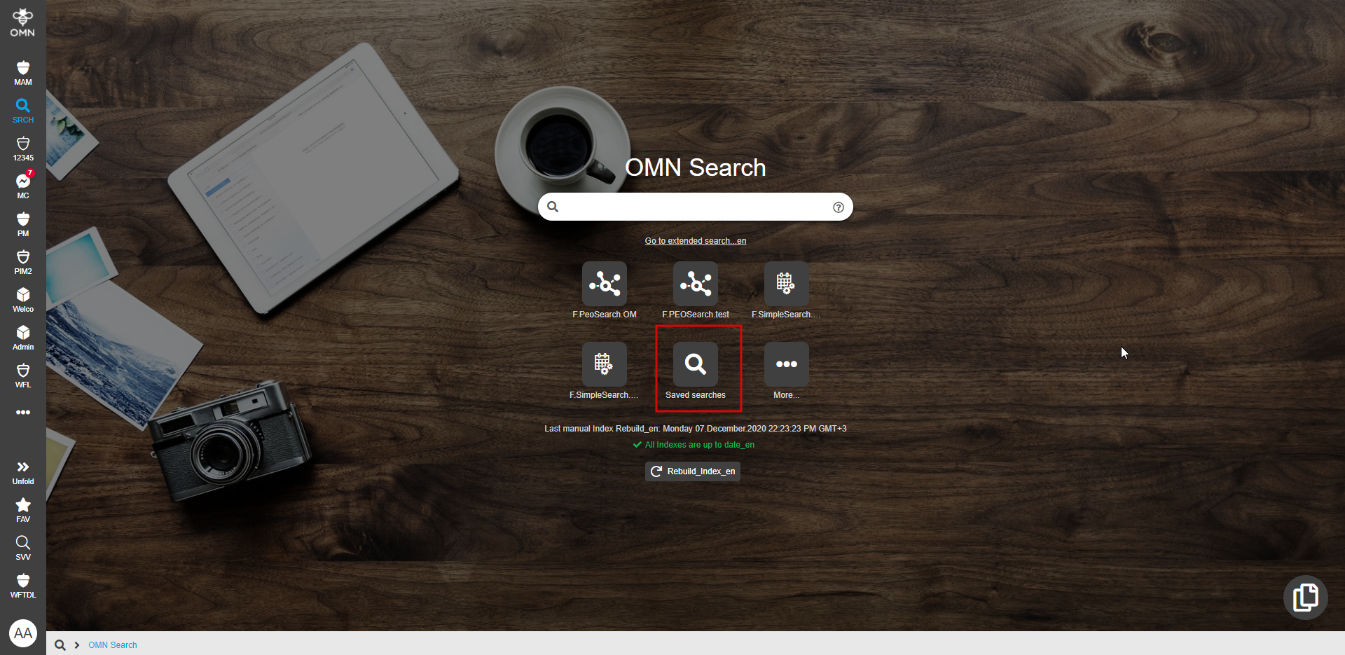 OMN-Search page - Saved Searches