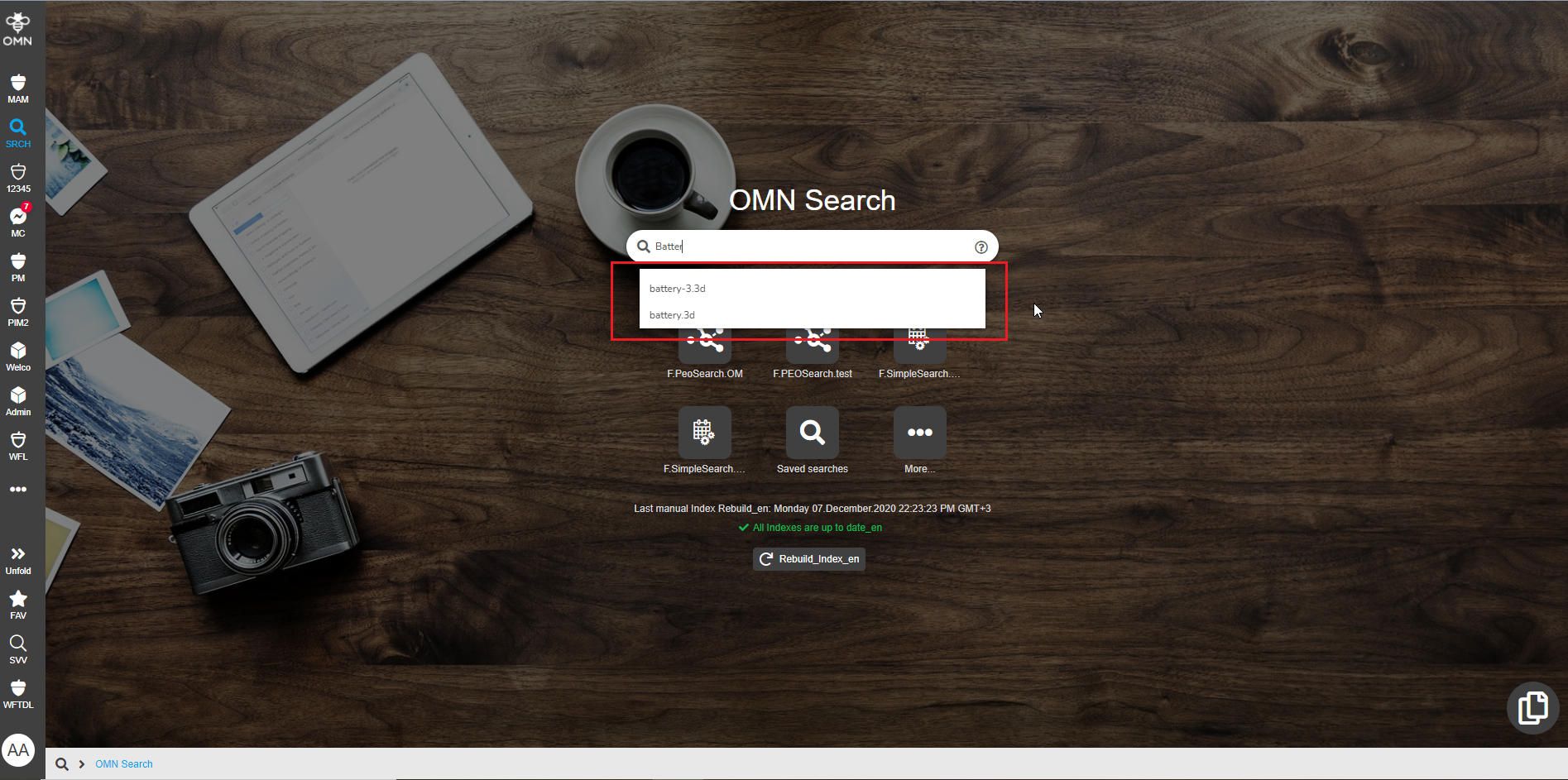 OMN-Search page - Typeahead