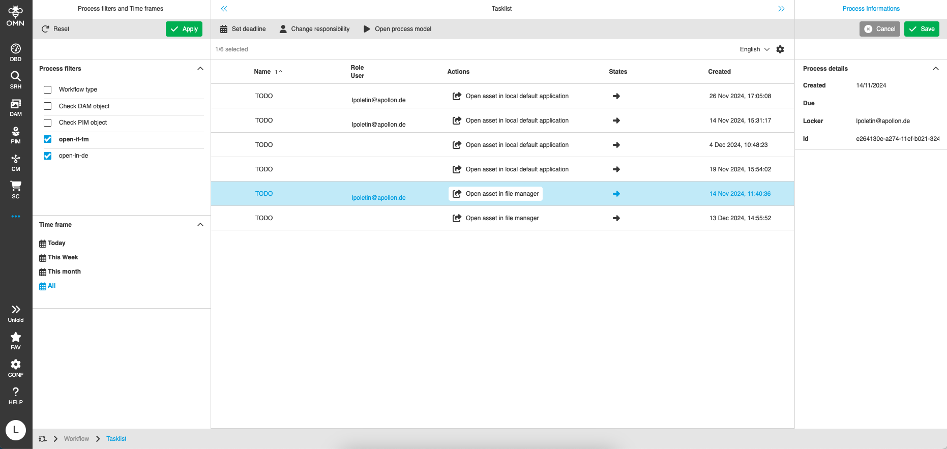 open in filemanger human function