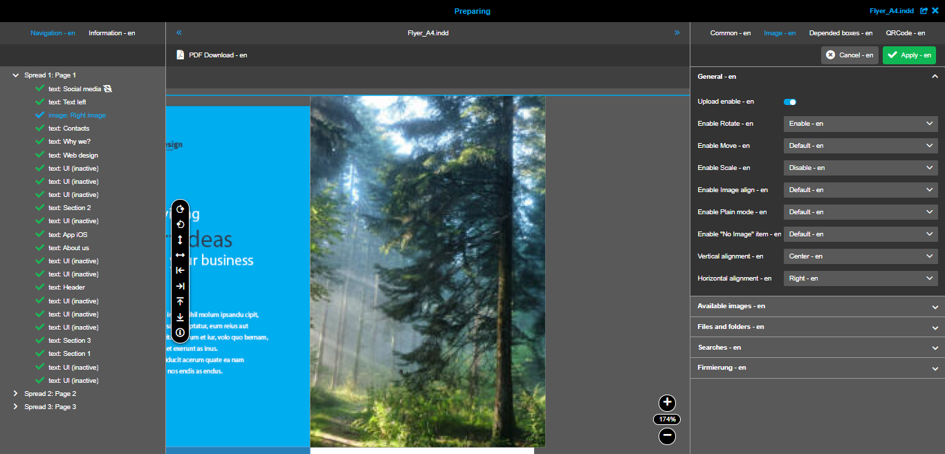 Preparing Image box Image tab general panel