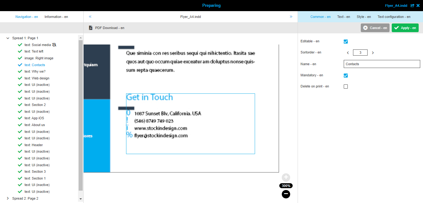 Preparing boxes text box common