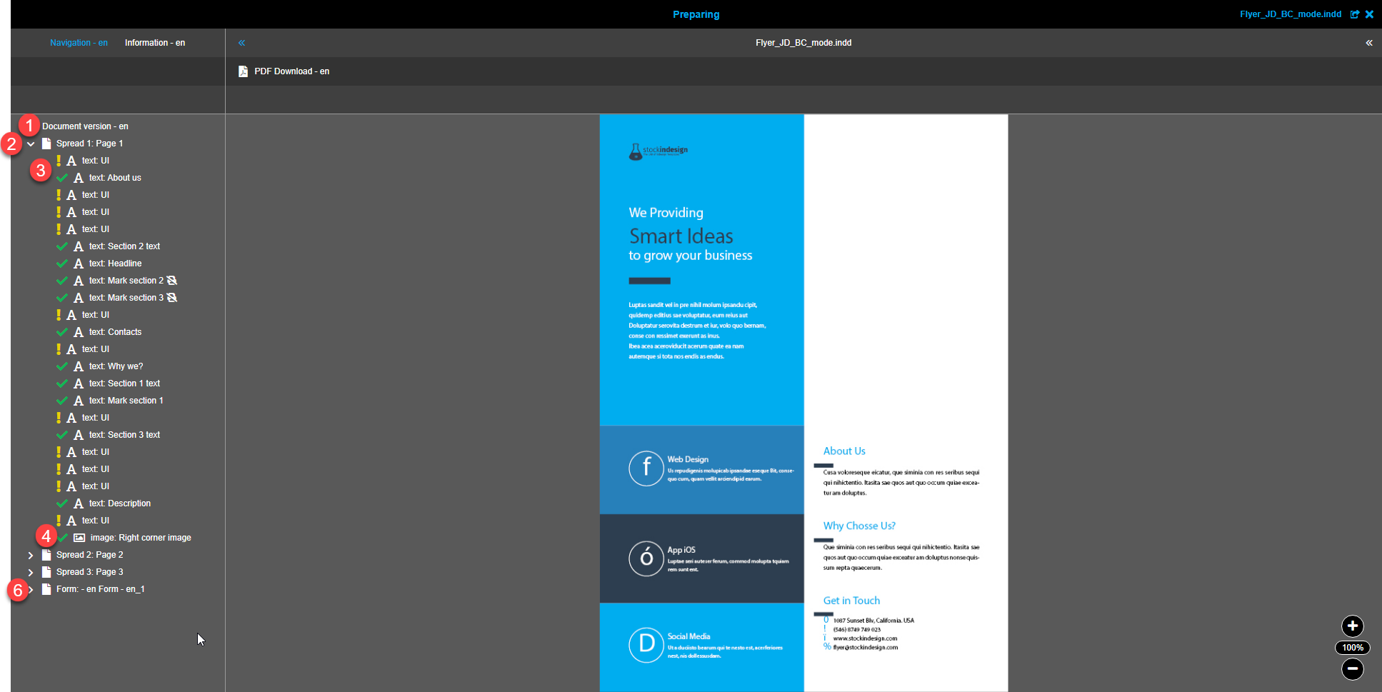 Preparing navigation BC activated entries