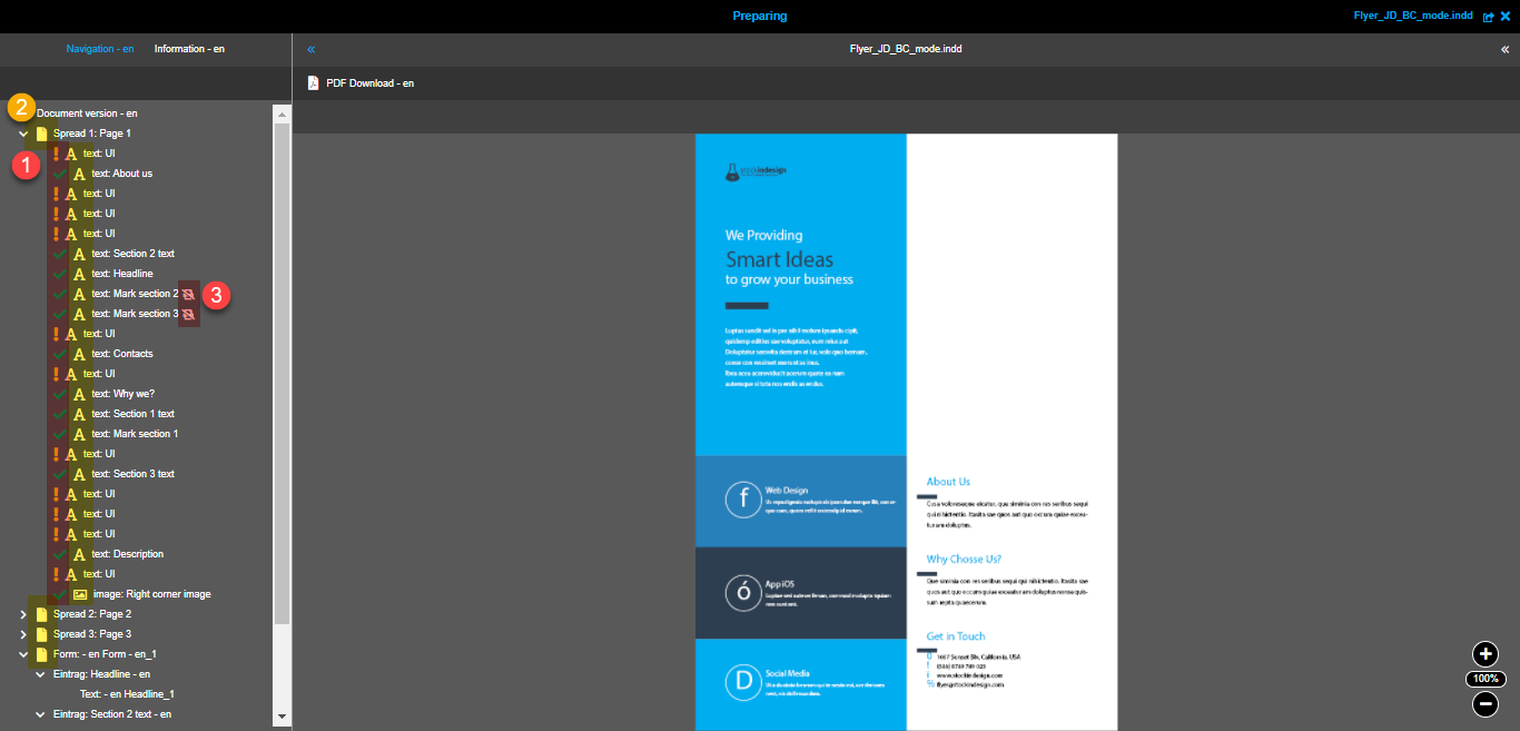 Preparing navigation BC activated hints