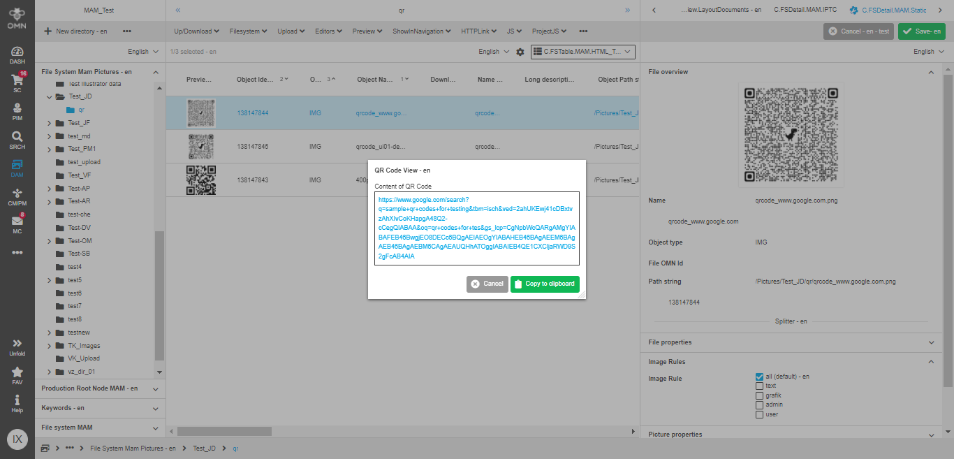 QRCodeView result modal