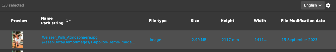 User Guide usage history table