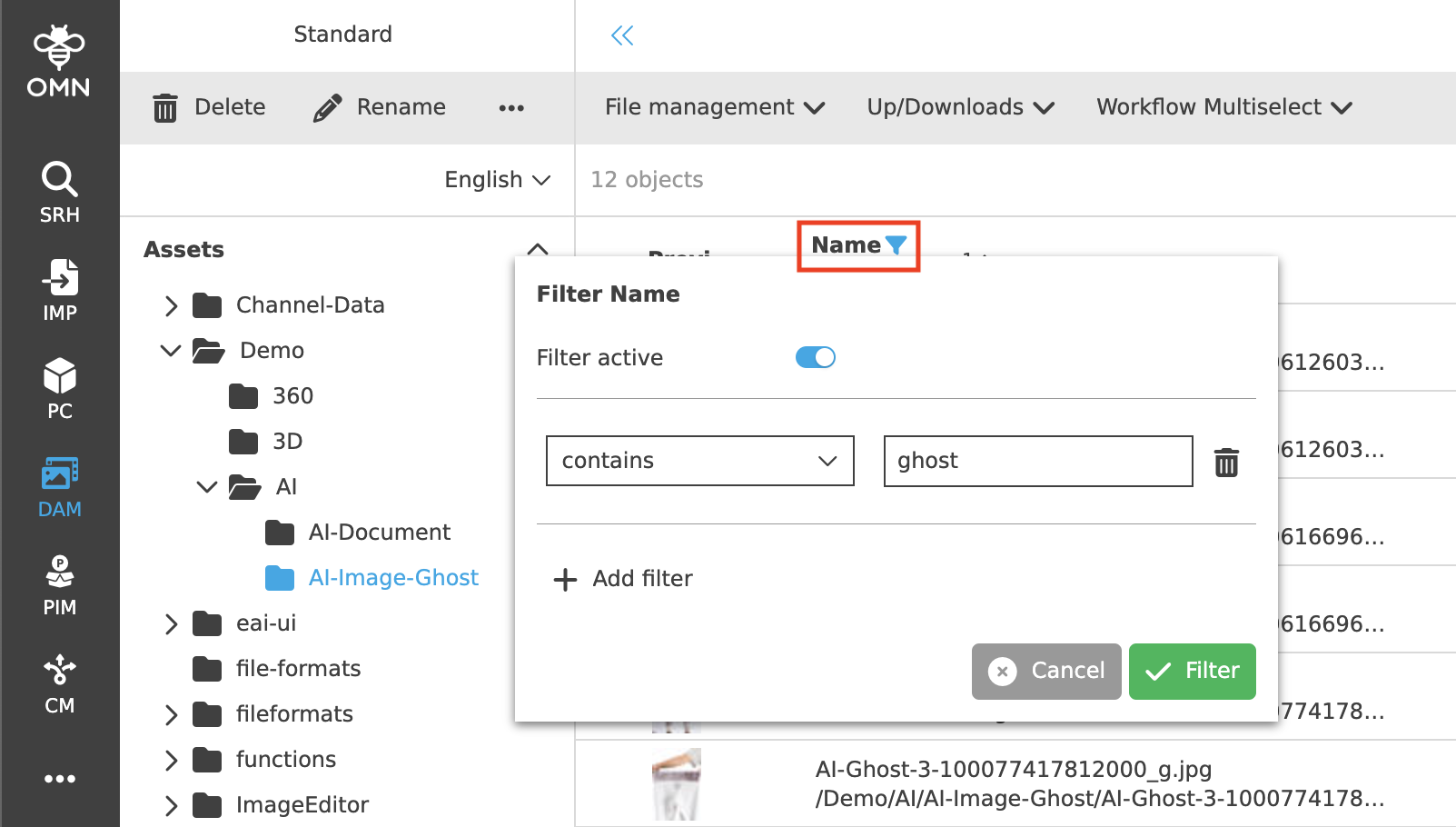 User Guide General functions and controls Filter