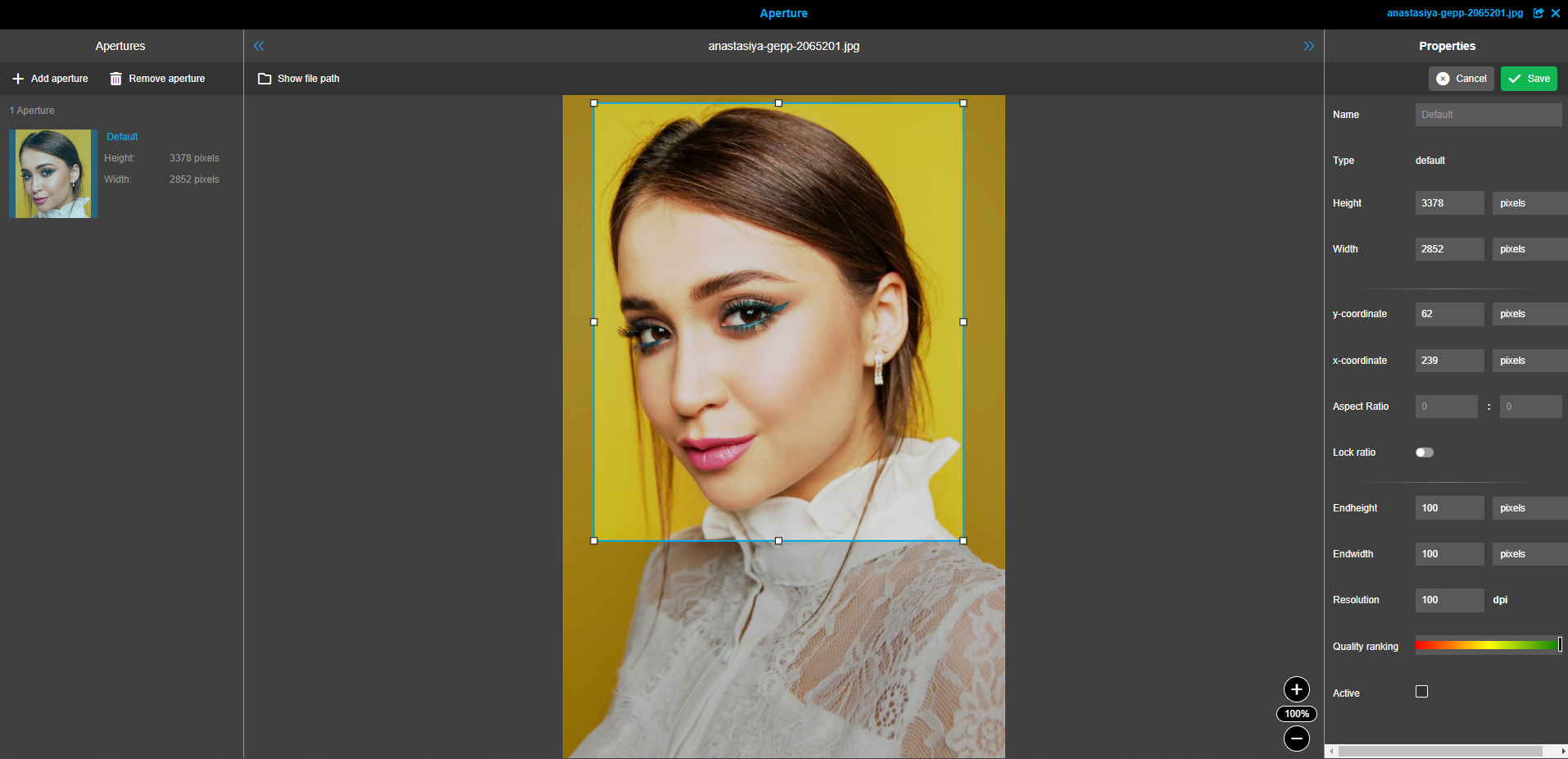 User Guide DAM aperture