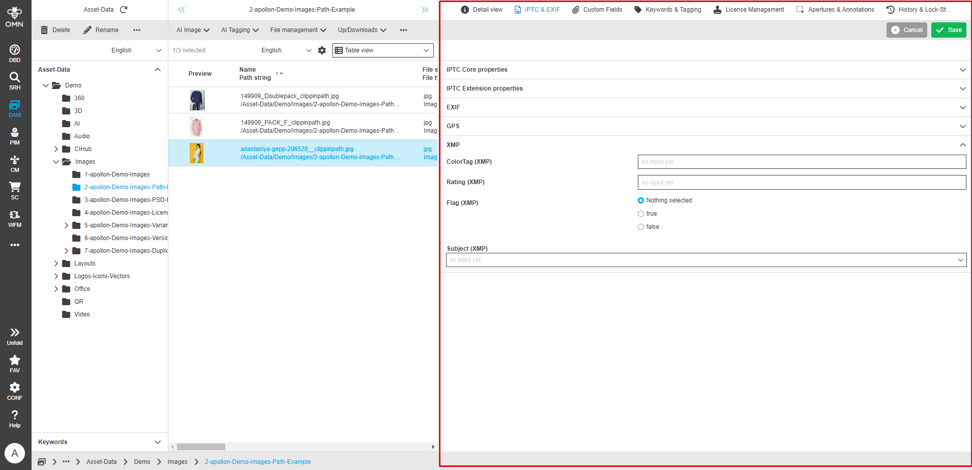 User Guide DAM fsDetailIPTC