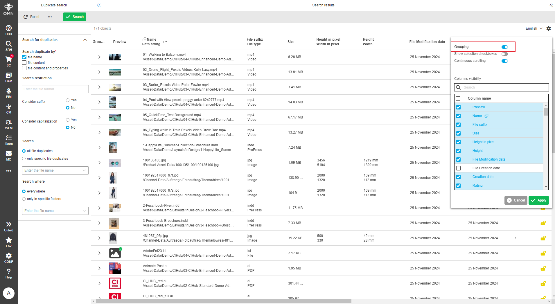 User Guide duplicateGrouping