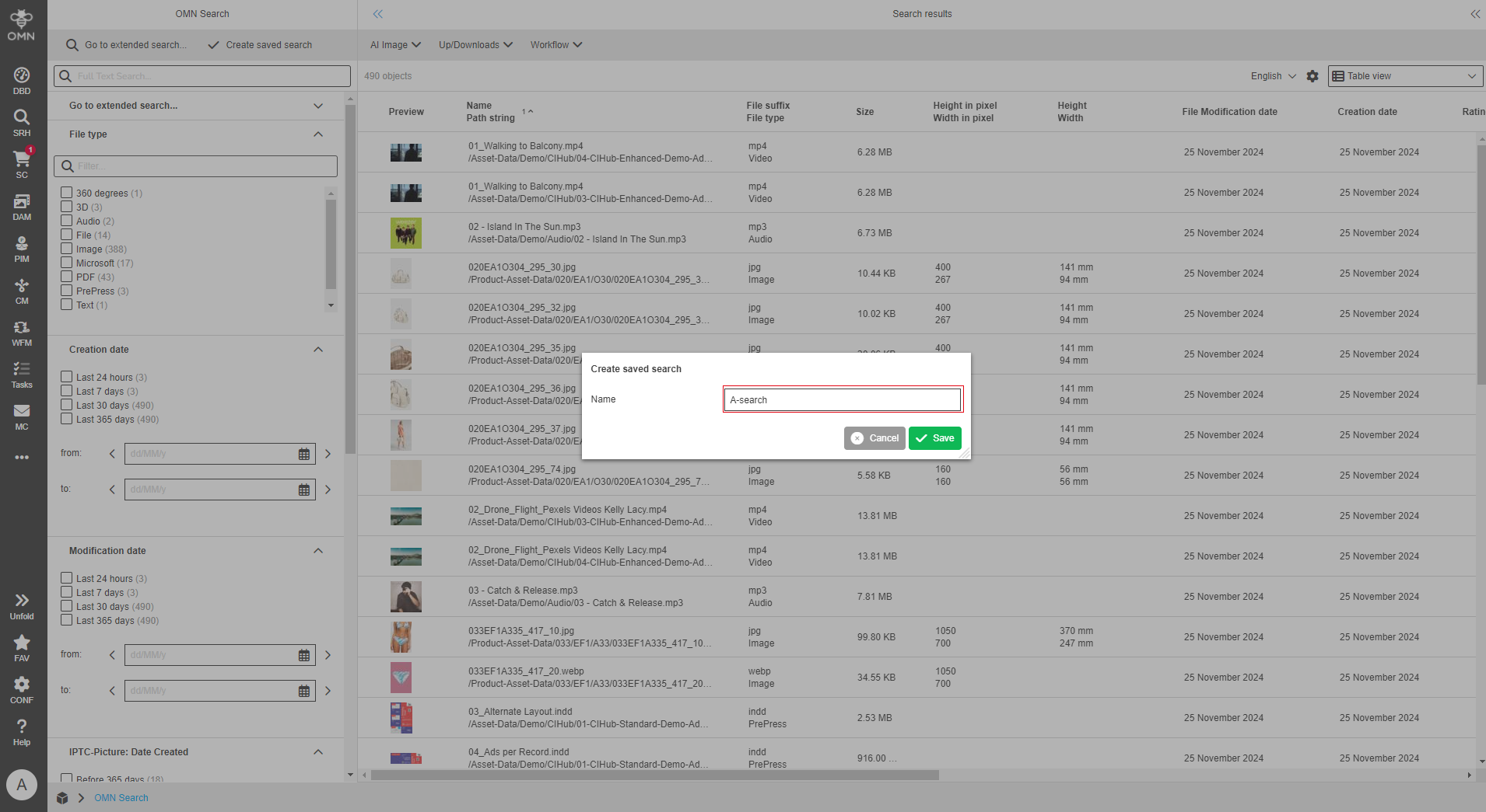 User Guide saveSearch