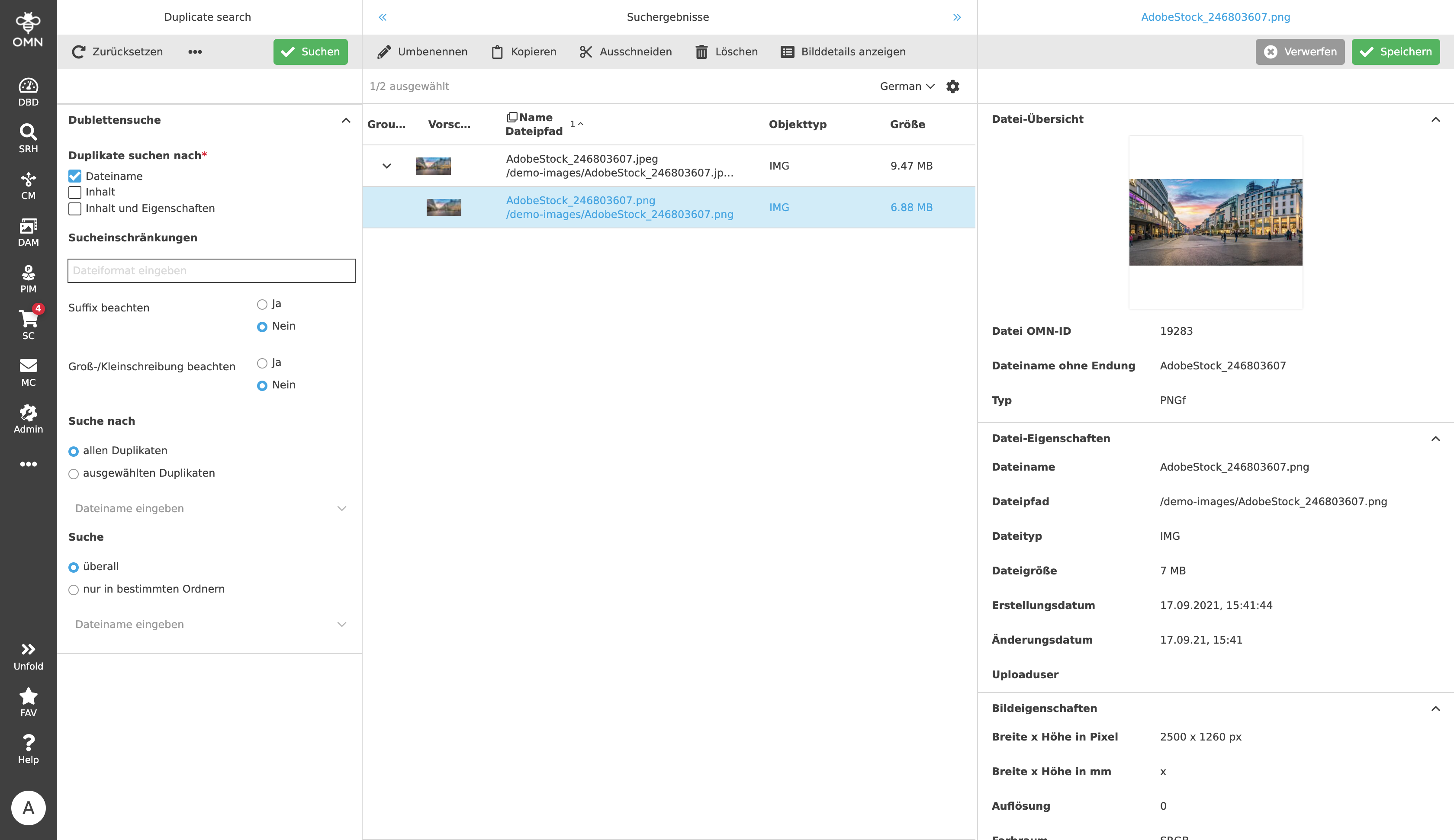 Acc Search DE DuplicateSearch